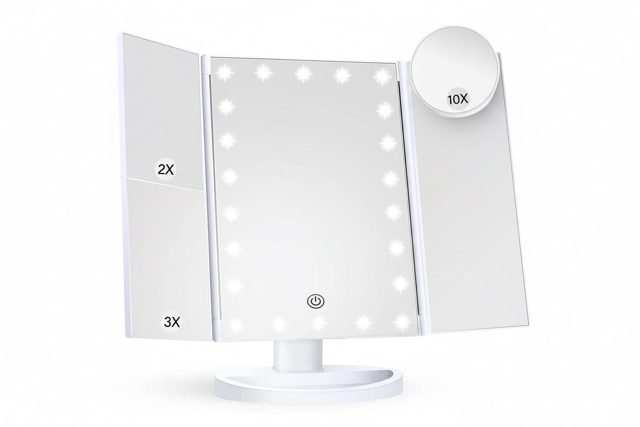 HBN Makeup Mirror with Lights, 1X 2X 3X Magnification with 10X Magnifying Mirror