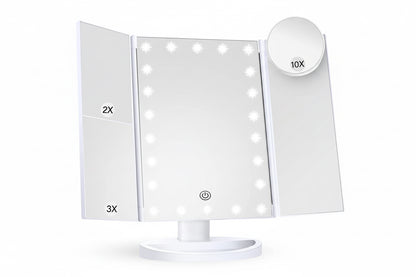HBN Makeup Mirror with Lights, 1X 2X 3X Magnification with 10X Magnifying Mirror