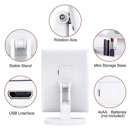 HBN Makeup Mirror with Lights, 1X 2X 3X Magnification with 10X Magnifying Mirror